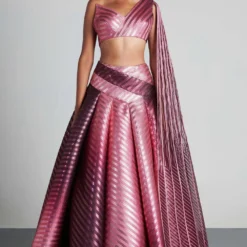 Amit Aggarwal Ombre Plum Pink Lehenga Set