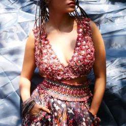 SVA Floral Applique Top With A Box Pleated Lehenga -Deals Drapizia Store 010823sa03 2