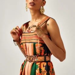 Rajdeep Ranawat Rambha Beige & Orange Floral Printed Jumpsuit -Deals Drapizia Store 011223rr43 4