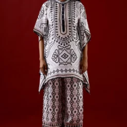 Rajdeep Ranawat Manju Serene White Geometric Print Tunic