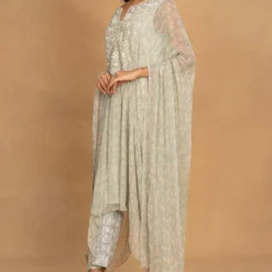 Ahilian Green Floral Embellished Kaftan Set -Deals Drapizia Store 020623an05 3