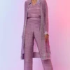 SVA Lilac Lattice Printed Jacket Set