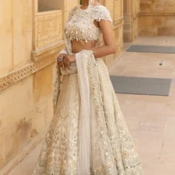 Arpita Mehta Vanilla & Gold Hand Embellished Lehenga Set -Deals Drapizia Store 031123am28 2