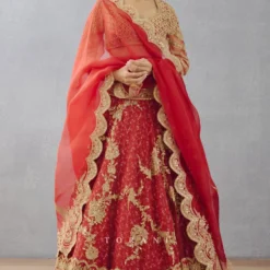 Torani Arohi Bright Red Embellished Lehenga Set