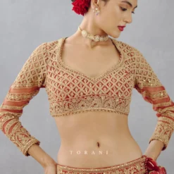 Torani Arohi Bright Red Embellished Lehenga Set -Deals Drapizia Store 0411tor02 4 1