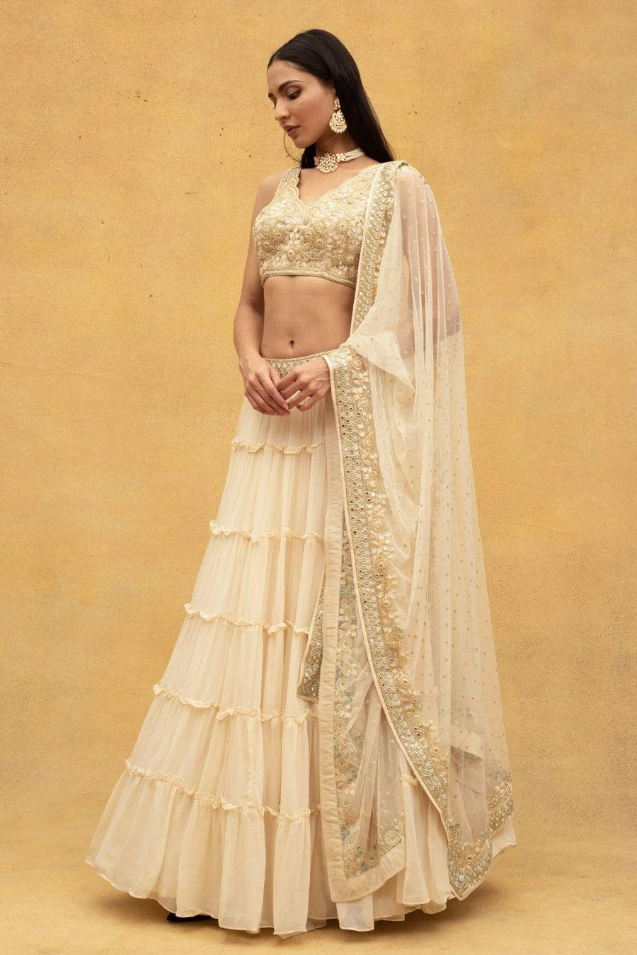 Arpita Mehta Ivory Embellished Lehenga Set 5 Arpita Mehta Ivory Embellished Lehenga Set - Image 3