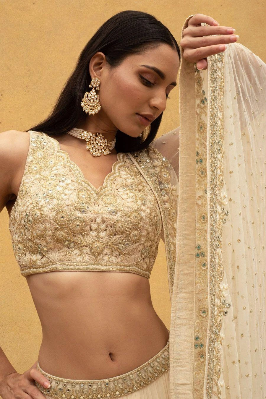 Arpita Mehta Ivory Embellished Lehenga Set 6 Arpita Mehta Ivory Embellished Lehenga Set - Image 4