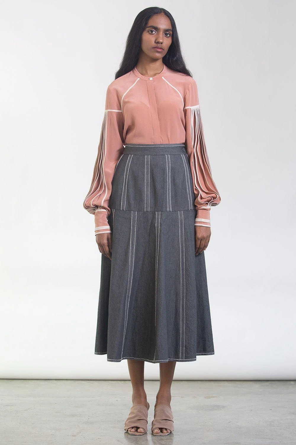 Bodice Dusty Pink Band Collar Shirt 3 Bodice Dusty Pink Band Collar Shirt