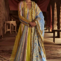 Itrh Panelled Lampi Angrakha Set With Zari Dupatta