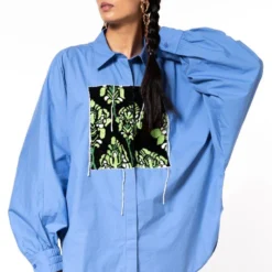 Dhruv Kapoor Blue Embellished Shirt -Deals Drapizia Store 1011dk6 4