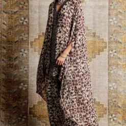 Ridhima Bhasin Beige & Navy Floral Print Kaftan Set -Deals Drapizia Store 102rb7 2