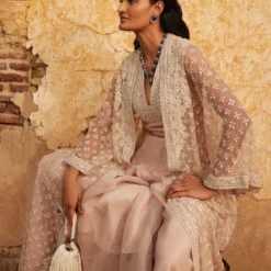 Ridhi Mehra Champagne Embroidered Jacket & Jumpsuit Set 9 Ridhi Mehra Champagne Embroidered Jacket & Jumpsuit Set -Deals Drapizia Store 102rm3 3