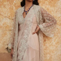Ridhi Mehra Champagne Embroidered Jacket & Jumpsuit Set 10 Ridhi Mehra Champagne Embroidered Jacket & Jumpsuit Set -Deals Drapizia Store 102rm3 4