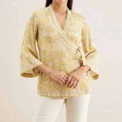 PATINE Beige Shikargah Bell Sleeve Wrap Top -Deals Drapizia Store 111pat33 2