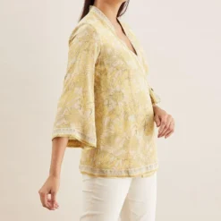 PATINE Beige Shikargah Bell Sleeve Wrap Top -Deals Drapizia Store 111pat33 4
