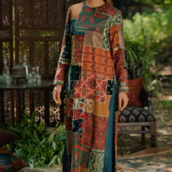 Pooja Keyur Brown Aari Embroidered Patchwork Kurta Set -Deals Drapizia Store 111pkm4 3