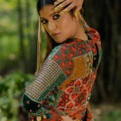 Pooja Keyur Brown Aari Embroidered Patchwork Kurta Set -Deals Drapizia Store 111pkm4 5