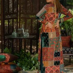 Pooja Keyur Brown Aari Embroidered Patchwork Kurta Set -Deals Drapizia Store 111pkm4 6