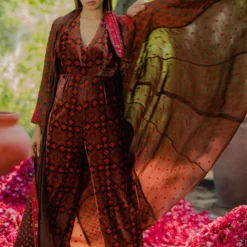 Pooja Keyur Brown Aari Embroidered Jumpsuit -Deals Drapizia Store 111pkm6 4
