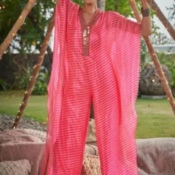 Surily G Neon Pink Embellished Jumpsuit