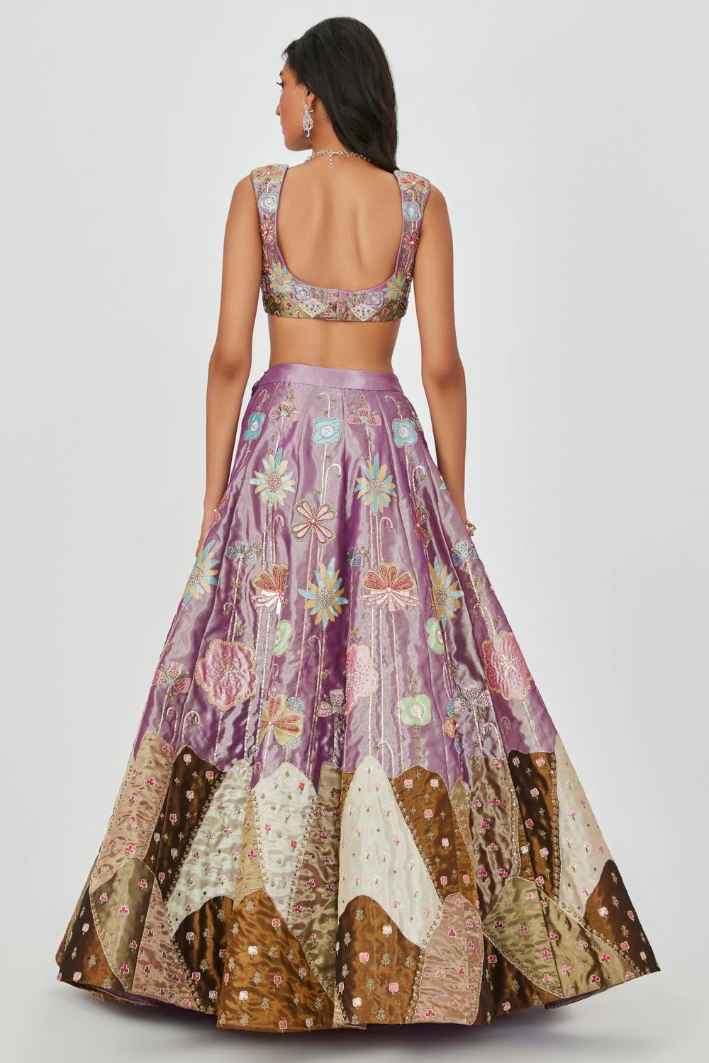 Aisha Rao Purple Floral Embellished Lehenga Set 8 Aisha Rao Purple Floral Embellished Lehenga Set - Image 6