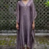 Deep Thee Violet Hand Embroidered Kaftan