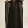 Shorshe Black Hand Embroidered Kaftan