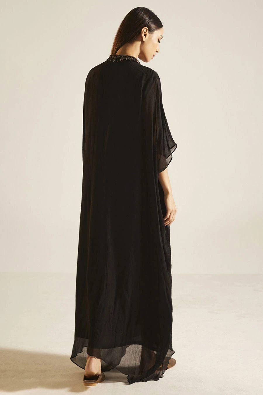 Shorshe Black Hand Embroidered Kaftan 8 Shorshe Black Hand Embroidered Kaftan - Image 6