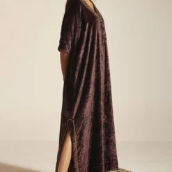 Shorshe Plum Hand Embroidered Noor Kaftan -Deals Drapizia Store 1211sh4 3