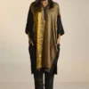 Shorshe Black & Gold Handwoven Kaftan Set