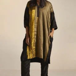 Shorshe Black & Gold Handwoven Kaftan Set -Deals Drapizia Store 1211sh6 2