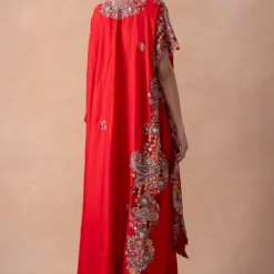 Anamika Khanna Bold Red Paisley Embellished Kaftan-Skirt Set -Deals Drapizia Store 12124ak41 5