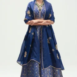 Kshitij Jalori Sapphire Zanzibar Embroidered Lehenga Set