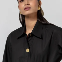 Ode To Odd Black Cotton Poplin Shirt -Deals Drapizia Store 123odd18 4