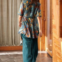 Varun Bahl Pret Teal Floral Printed Kurta Set 13 Varun Bahl Pret Teal Floral Printed Kurta Set -Deals Drapizia Store 12423vbf10 6