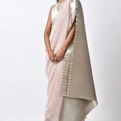 Kiran Uttam Ghosh Metallic Silver Hand Embellished Pleated Kaftan -Deals Drapizia Store 12723kug24 3