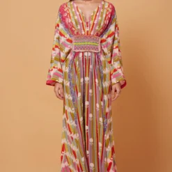 Siddhartha Bansal Multicoloured Floral Pleated Kaftan