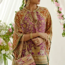 Rajdeep Ranawat Magenta Ramona V-neck Poncho Set -Deals Drapizia Store 1303rr34 4 1