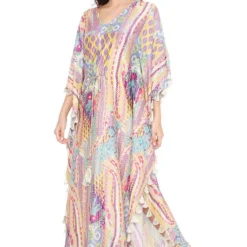 PS Pret By Payal Singhal Lime Green African Print Kaftan With Tassels -Deals Drapizia Store 1311psn13 4