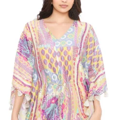 PS Pret By Payal Singhal Lime Green African Print Kaftan With Tassels -Deals Drapizia Store 1311psn13 5