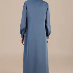 AMPM Nuh Azure Blue Satin-Organza Abaya Set -Deals Drapizia Store 131223ampm8 3