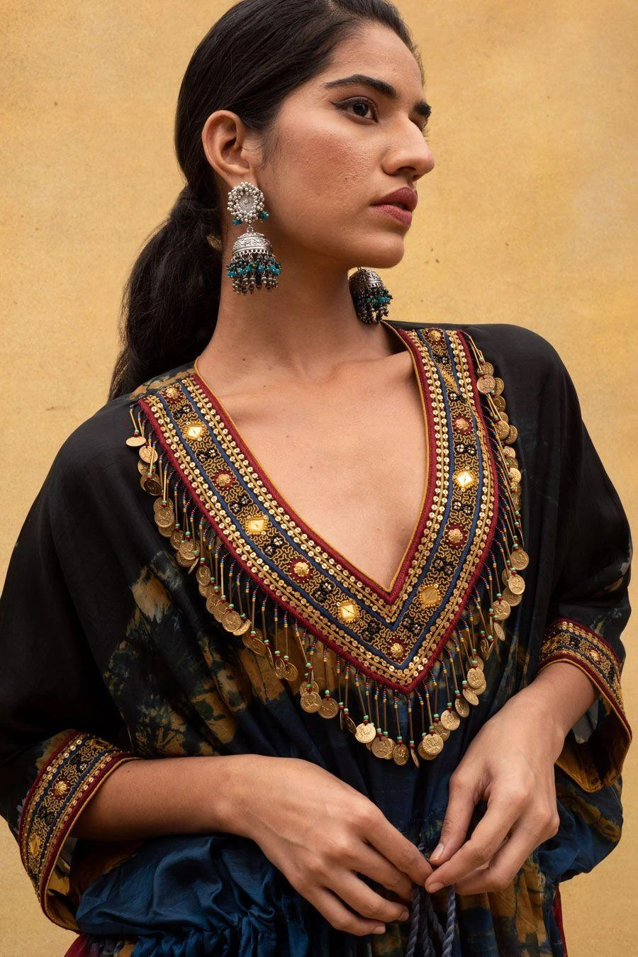 CAPISVIRLEO Multi-coloured Drawstring Kaftan 6 CAPISVIRLEO Multi-coloured Drawstring Kaftan - Image 4