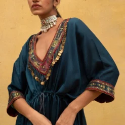 CAPISVIRLEO Embroidered V-neck Tie & Dye Kaftan -Deals Drapizia Store 132cp10 4