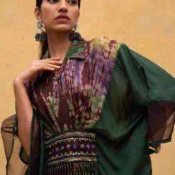CAPISVIRLEO Brown & Olive Habutai Silk Kaftan -Deals Drapizia Store 132cp2 4