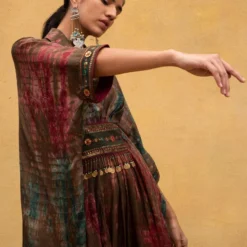 CAPISVIRLEO Shirt Collar Embroidered Tie & Dye Kaftan -Deals Drapizia Store 132cp3 4