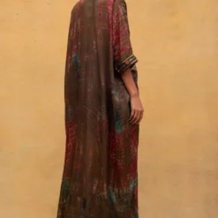 CAPISVIRLEO Shirt Collar Embroidered Tie & Dye Kaftan -Deals Drapizia Store 132cp3 5