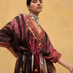 CAPISVIRLEO Red & Rust Tie Dye Kaftan 10 CAPISVIRLEO Red & Rust Tie Dye Kaftan -Deals Drapizia Store 132cp6 4