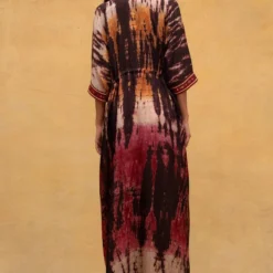 CAPISVIRLEO Red & Rust Tie Dye Kaftan 11 CAPISVIRLEO Red & Rust Tie Dye Kaftan -Deals Drapizia Store 132cp6 5