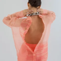 AROHI Coral Haze Hand Block Organza Shirt -Deals Drapizia Store 139ar20 3