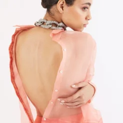 AROHI Coral Haze Hand Block Organza Shirt -Deals Drapizia Store 139ar20 4